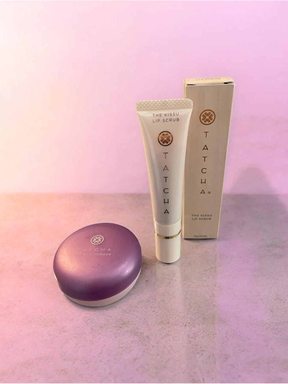 TATCHA The Silk Powder 7g/0.25oz & Kissou Lip Scrub 12g new